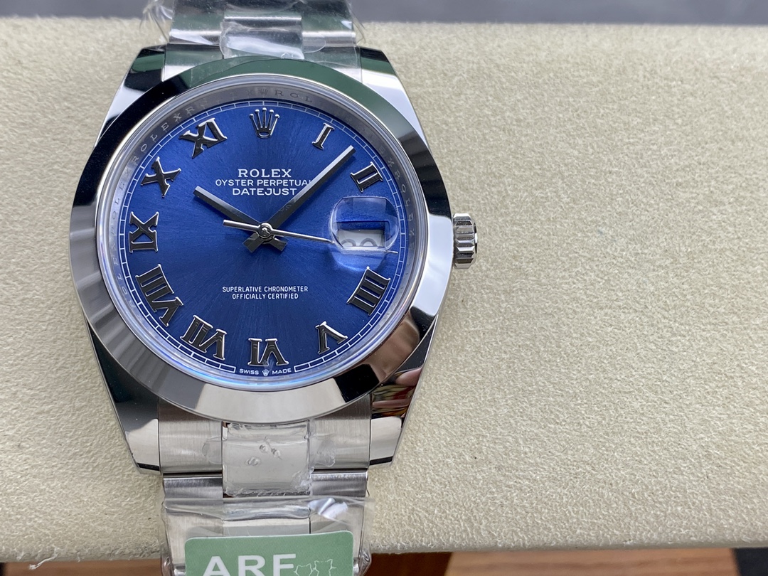 Rolex Datejust 41 Stainless Steel Azzuro Blue Roman Dial M126300 0017 Men's Watch